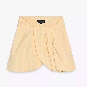 Zara Light Yellow Draped Skirt